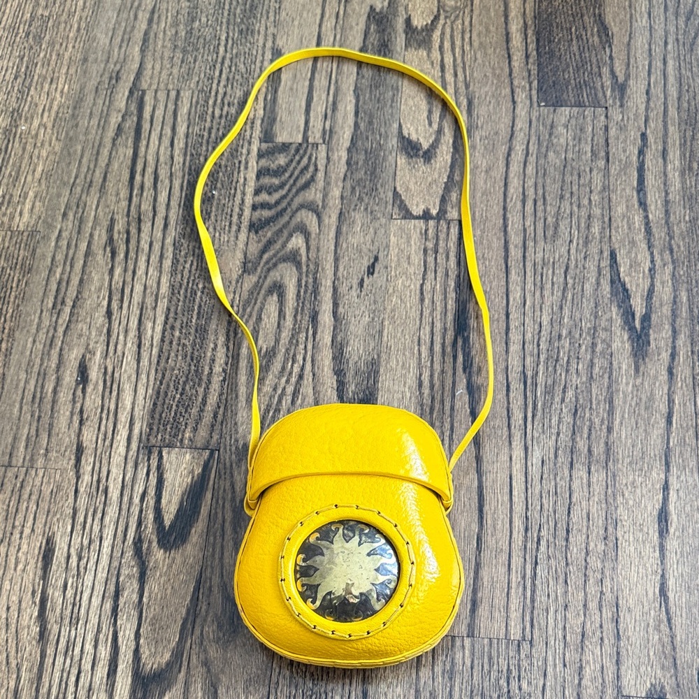 Rare 70’s Vintage Peter Pinder Leather and Brass Sun Bag